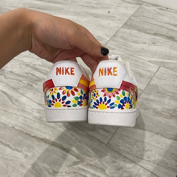 Women's NikeCourt Vision Low Casual Sneakers from Finish Line custom handpainted - Picture 5 of 6